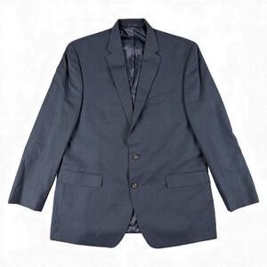 Lauren‎ Ralph Lauren Sport Coat Mens 46L Blue Houndstooth Two Button Blazer Wool